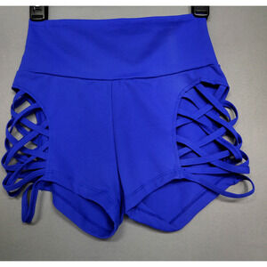 Athletic Shorts Womens Small High Waist Crisscross Lattice Stretch Athletic Yoga